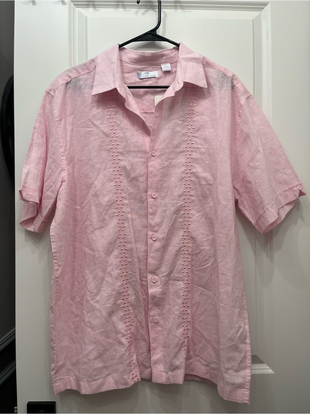 Cafe Luna Men’s Linen/Cotton Blend Button Down Shirt Size Large - Picture 2 of 4